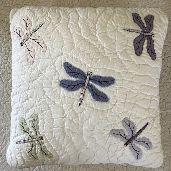 DRAGONFLY PILLOW AND REVERSIBLE THROW - Picture 1 of 5